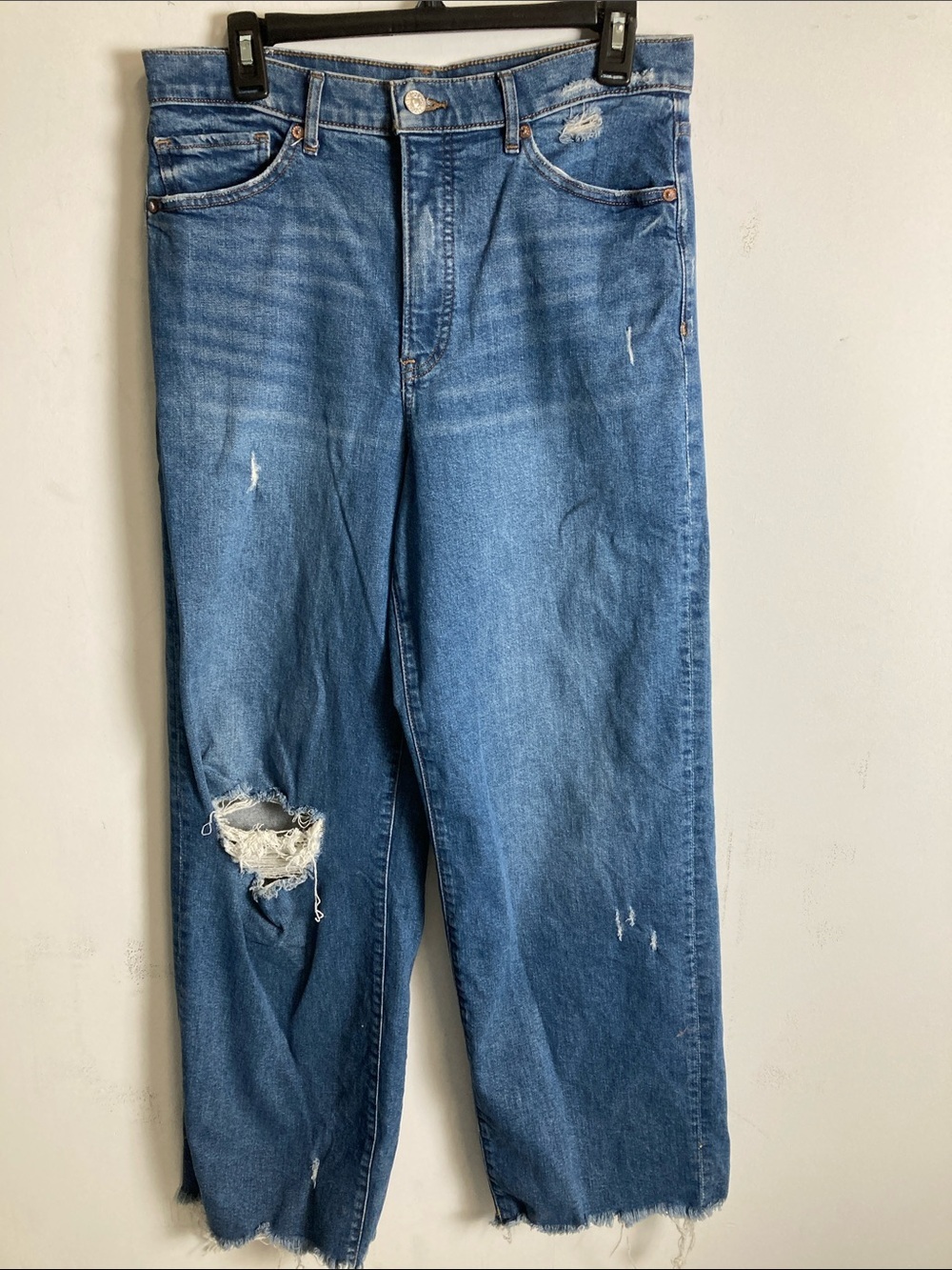 Express Relaxed Fit Distressed Blue Jeans